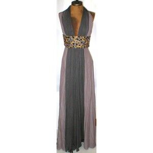 New Womens NWT $3100 40 2 4 USA Malandrino Catherine Long Silk Gray Gown Dress